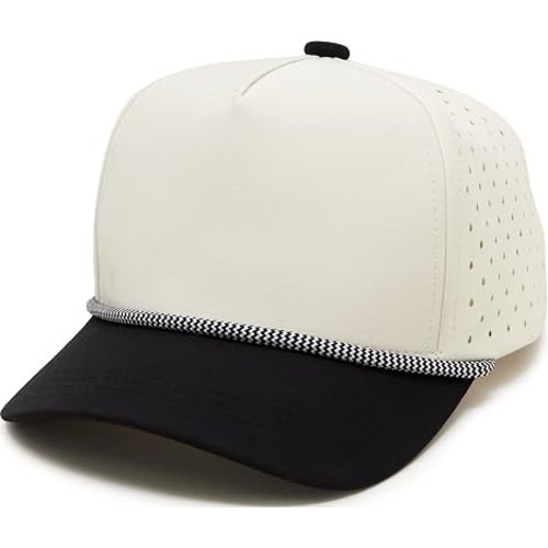 Funky Junque Kids Rope Hat Waterproof Performance 5 Panel Snapback Baseball Cap for Golf, Boys & Girls, 4 Sizes Baby to Youth