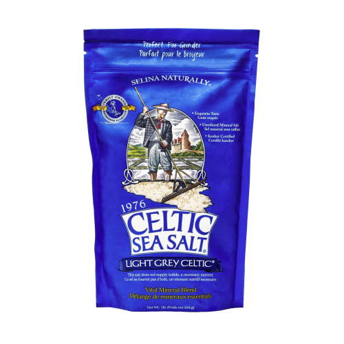 Celtic Sea Salt Light Grey Sea Salt Resealable Bag Kosher Certified 16 oz