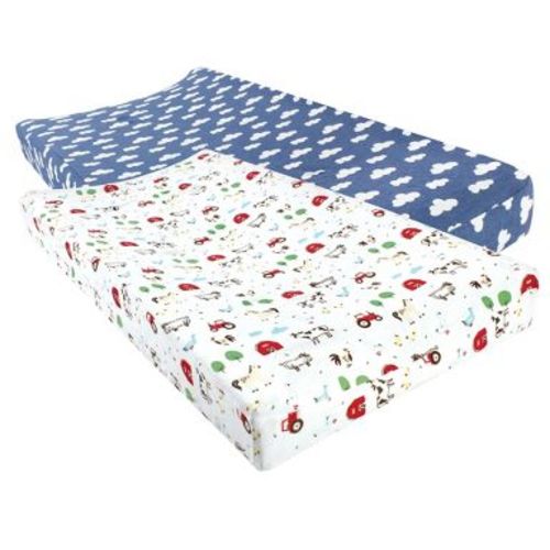 Hudson Baby Infant Boy Cotton Changing Pad Cover, Boy Farm Animals, One Size