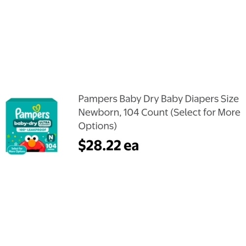 pampers ultra dry newborn 104 count diapers