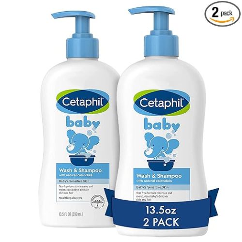 Cetaphil Baby Wash & Shampoo, 13.5oz Pack of 2, Hypoallergenic, Gentle Enough for Everyday Use, Soap Free