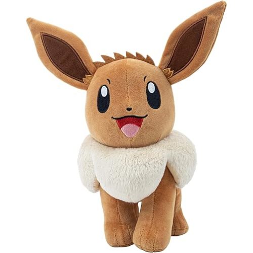 Pokemon 12" Large Eevee Plush - Officially Licensed - Let's Go Starter Figure - Authentic Soft 12-inch Stuffed Animal Toy - Easter Basket Stuffer Gift for Kids, Boys, Girls - 2+