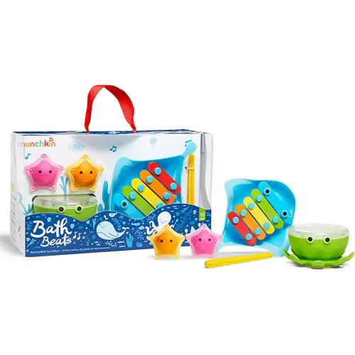 Munchkin® Bath Beats™ Bath Toy, Musical Set Includes Xylophone, Bath Drum & Shakers, Fun for Babies, Toddlers and Kids