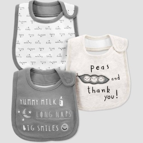 Baby 3pk Llama Bib Set - Just One You® made by carter's Gray
