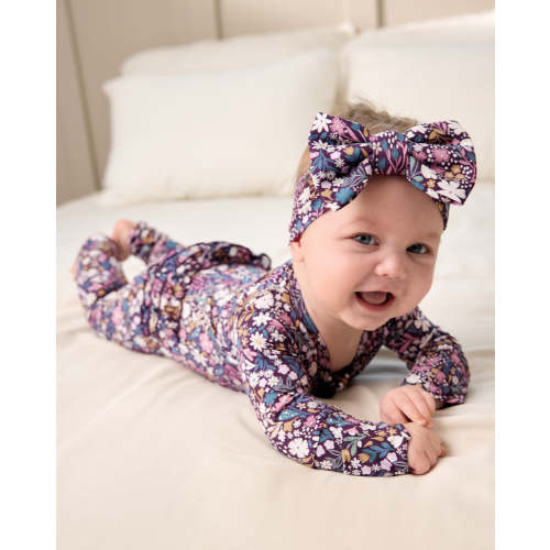 Midnight Petals Luxe Bow Headband | Little Sleepies