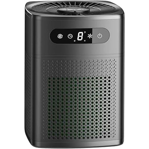 Air Purifiers for Bedroom, HEPA Covers Up to 302 sq.ft Room, 24db Sleep Model, Night Lighting, 3 Timers, with Aromatherapy for Bedroom, Dorm Room, Apartment, Kitchen-HY1800 (Light-Black)