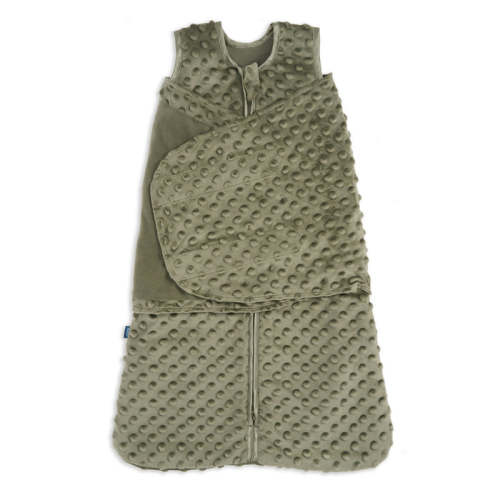 Halo Sleepsack Swaddle Plushy Dot Velboa, Newborn, Olive Green