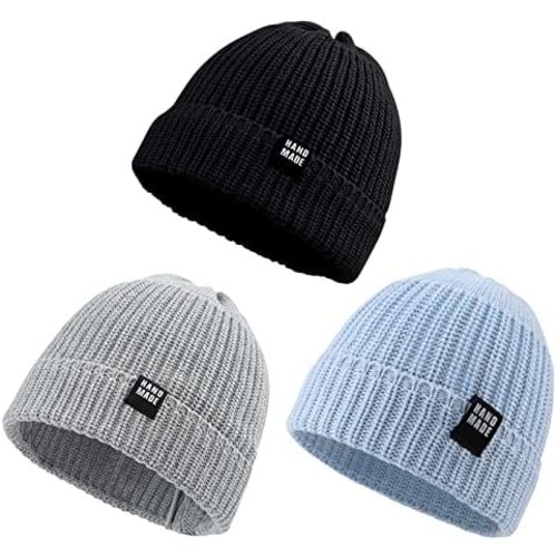 JANGANNSA Simple Knitted Baby Beanie Hip-Hop Boys Winter Hat Toddler Kids Bonnet for Girls 0-5Y