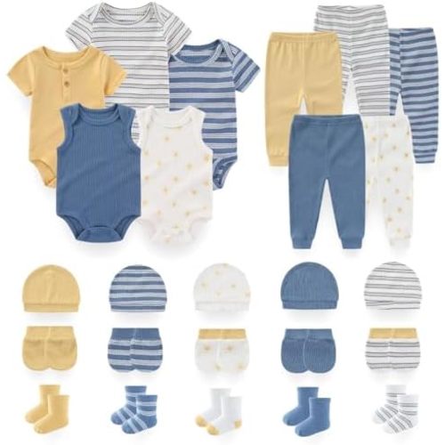 Unisex Baby Boy Girl Pant Sets Bodysuits Hats Gloves Socks Accessories 25 Pack Cotton Infant Practical Outfit