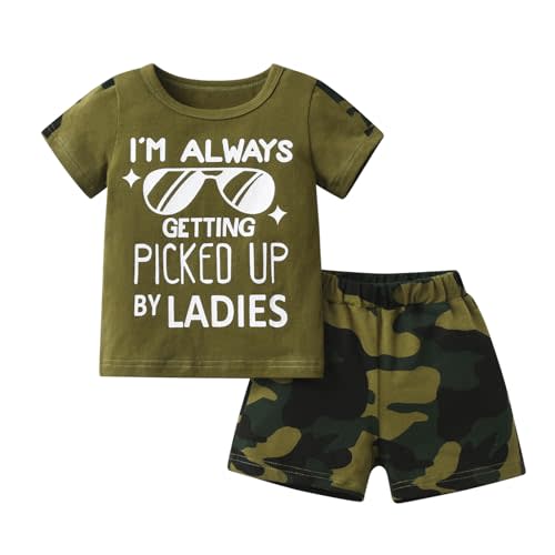 Infant Boy Clothes Baby Boy Summer Outfits Sets Printed Letter Short Sleeve T-Shirt and Short
