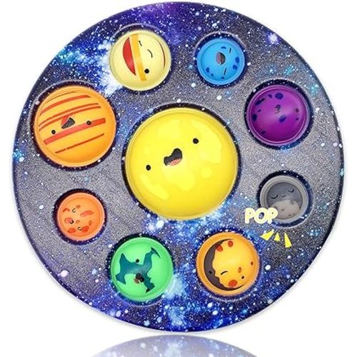 Eight Planet Cave Bubble Push Fidget Toy, Galaxy Cave Digits Fidget Toys, Autistic Adults Simple Anxiety Relief Big Cave, Bubble Early Education Tools Toys