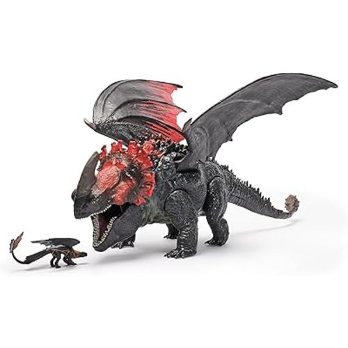DreamWorks Dragons, Dragon Trainer, Berk Universe: Red Death Fury Devouring Dragon, 28 cm Toothless Dragon Toy, 4+ Years