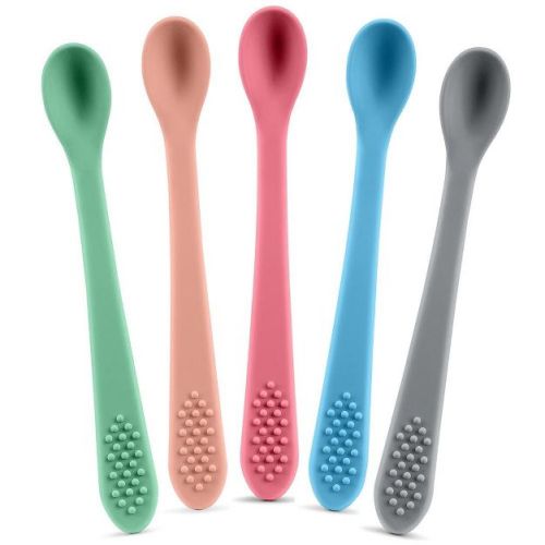 Baby Spoons - Infant Spoons First Stage - Silicone Baby Spoon For Self Feeding - First Stage Baby Feeding Spoon Set Gum Friendly - BPA Free