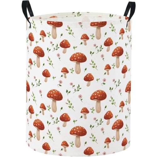 Baby Laundry Basket Baby Nursery Hamper Kids Laundry Basket Toy Storage Bin for Boys Room Decor Gift Baskets for Bedroom Bathroom(Mushroom)