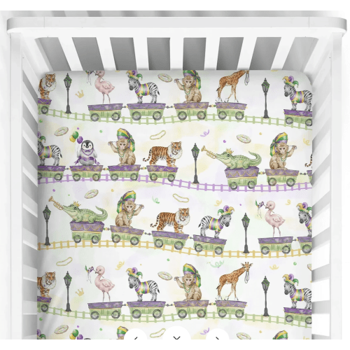 Mardi Gras Jungle Krewe Crib Sheets