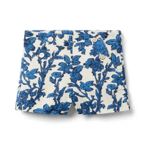Girl Beryl Blue Floral Floral Canvas Short by Janie and Jack