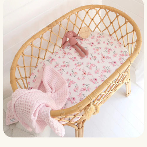 Camille Organic Baby Bassinet Sheet & Change Pad Cover | Snuggle Hunny