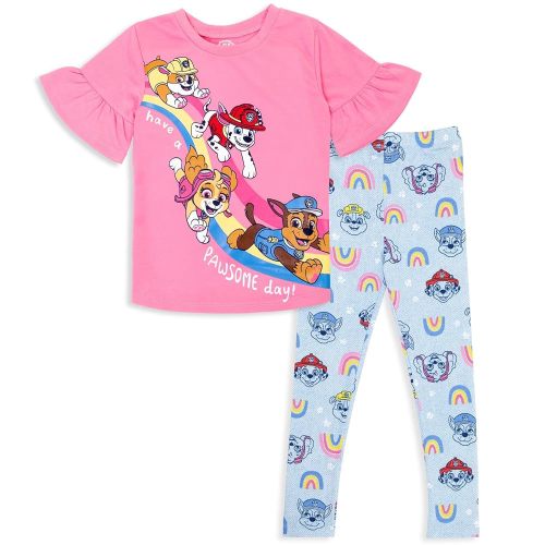 Paw Patrol Girls T-Shirt and Leggings Outfit Set Toddler to Big Kid Sizes (2T - 10-12)