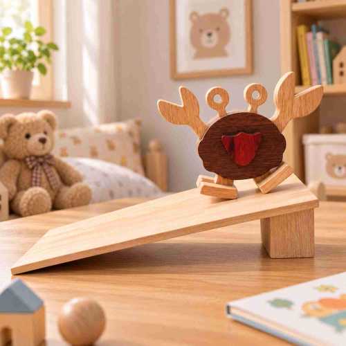 Handmade Wooden Walking Crab Toy, Gravity Powered Animal Toy, Mechanical Walking Toy, Wooden Montessori Toy, Unique Gift for Kids