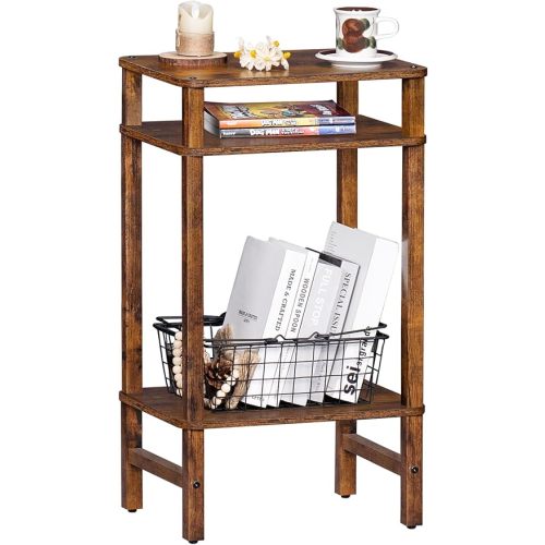 Industrial End Tables for Living Room, Brown