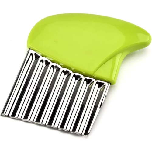Crinkle Cutter, Casewin Wavy Knife for Vegetable, Great Crinkle Cutter for Veggies, Stainless Steel Blade, Green