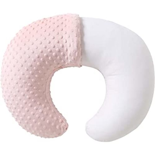 QUENESS Nursing Pillow and Positioner, Breastfeeding, Bottle Feeding | Baby Sitting Support with Removable Ultra Soft Cover, Tummy Time Support for Baby Boys and Girls (Lightpink)