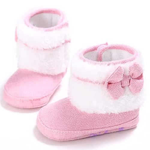 E-FAK Baby Boy Girl Boots Newborn Shoes Winter Snow Bowknot Anti-Slip Soft Sole Warm Infant Toddler Prewalker Booties