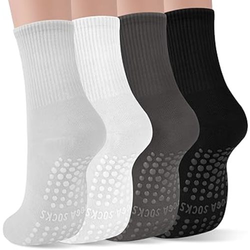 YSense Pilates Grip Socks for Women Non Slip, Yoga Barre Grippy Socks for Pilates, Dance, Ballet, Barre, Hospital