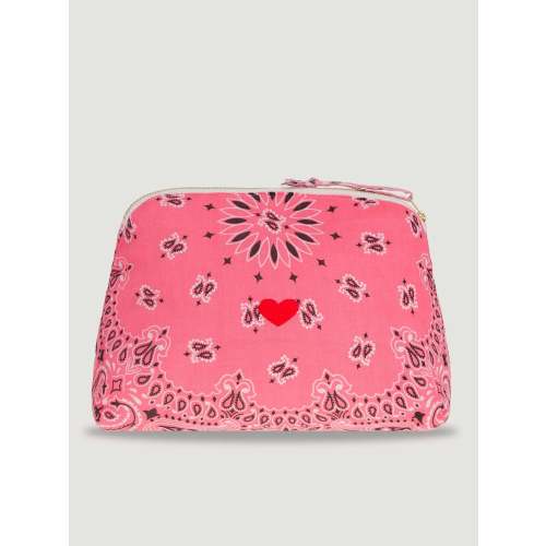 Toiletry Bag - HEART - Strawberry Pink / Pale Pink