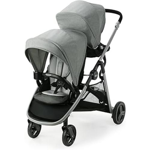Graco Ready2Grow LX 2.0 Double Stroller Features Bench Seat and Standing Platform Options, Clark