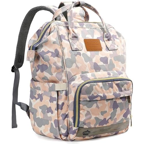 LIMHOO Diaper Bag Backpack for Men Dad, Waterproof Large Canvas Camo Nappy Bags, Baby Care Bag (New Camouflage)