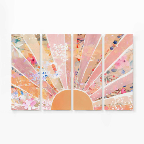Lark Manor™ Gentle Floral Sunburst Canvas Print | Wayfair