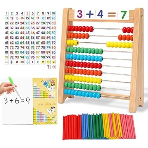 Abacus for Children Math Wooden Abacus Counting Toy Math Manipulatives