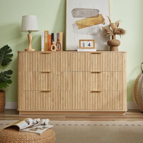 Modern 3-Drawer Dressers (Set of 2) - 27.6" Wide Chests with Curved Wave Design Versatile Bedroom & Living Room Storage-- Frevyn