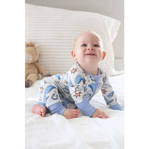 Rodeo Dreams Convertible Zip Romper | Blue