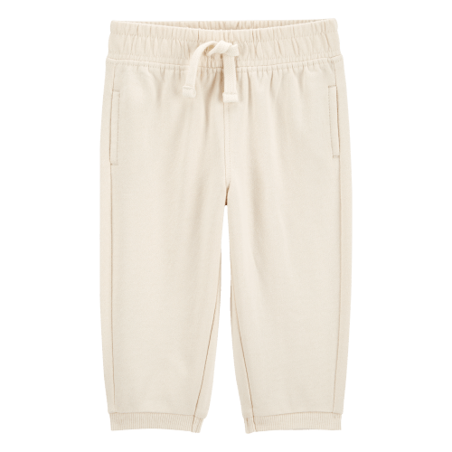 Baby Pull-On French Terry Joggers - Cream - Carter's | Carter's