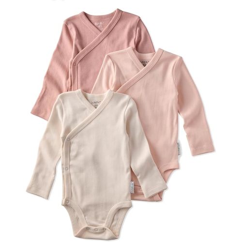 Butterblu Sterling 3-Pack Side Snap Long Sleeve Bodysuits 100% Cotton | GOTS Certified Organic Cotton for Baby Girls, Boys, Unisex, Made to Match Collectoin