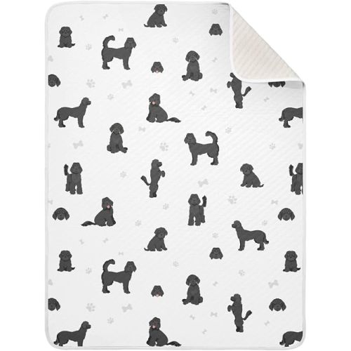 Labradoodle Black Baby Swaddle Blanket for Boys and Girls, Muslin Baby Receiving Swaddle Blanket, Soft Cotton Nursery Swaddling Blankets for Newborn Toddler Infant