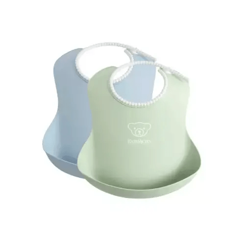 BabyBjorn Baby Bib 2-Pack, Green / Blue