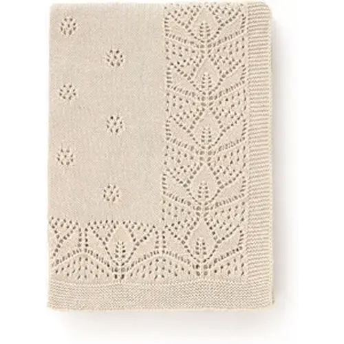 LAWKUL Cellular Blanket Baby 100% Cotton Knitted Soft Babe Crochet Blankets for Newborn Boy Girls Toddler Beige 100x80cm