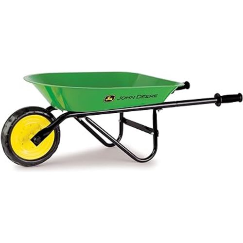 TOMY John Deere Kids Wheelbarrow - 34 Inch - Kids Gardening Tools - John Deere Toys - Ages 2 Years and Up