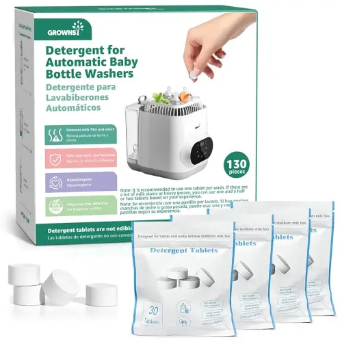 GROWNSY Official Detergent Washing Tablets - 130 PCS, Compatible with GROWNSY and Momcozy Baby Bottle Washers
