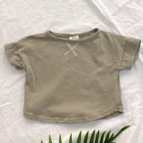 Sage Cross Stitched T-Shirt – 0-6mo