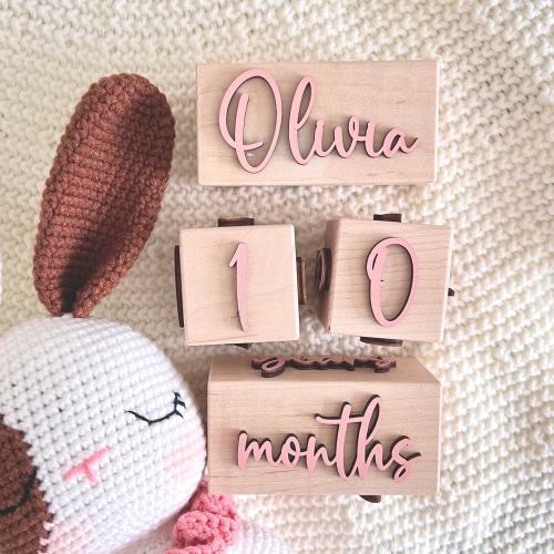 3D Milestone Blocks, Wooden Monthly Baby Milestone Blocks, Baby Wood Age Block, Baby Blocks, Keepsakes, Baby Shower Gift, Baby Photo Props