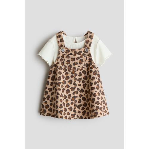 2-PIECE OVERALL DRESS AND TOP SET