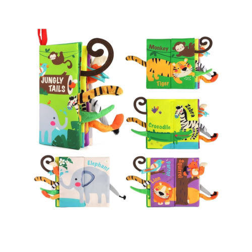 beiens Baby Books Toys, Touch and Feel Crinkle Cloth Book for Infant Baby 0-3-6-12-18 Months, Early Development Interactive Stroller Soft Toys, Newborn Gifts for Boys Girls