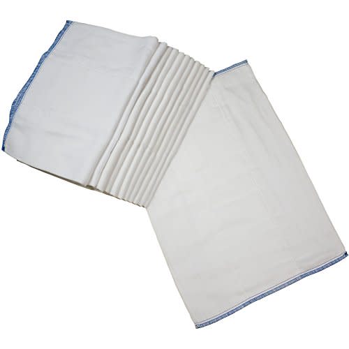 OsoCozy Prefold Cloth Diapers (1 Doz) - Soft, Absorbent, Durable - 100% Cotton