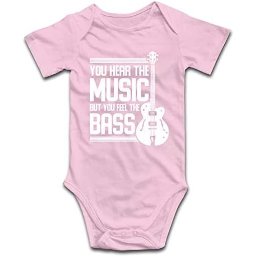 DOQOSESHY You Hear The Music But You Feel The Bass Cute Baby Bodysuit For Bass Player