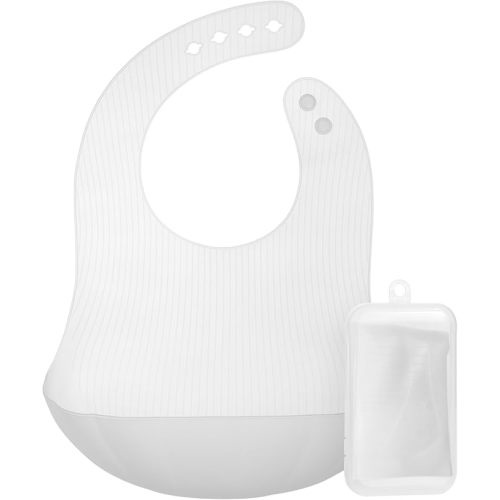 Olababy Fold N Go Silicone Baby Bib w Travel Case I Blueberry color