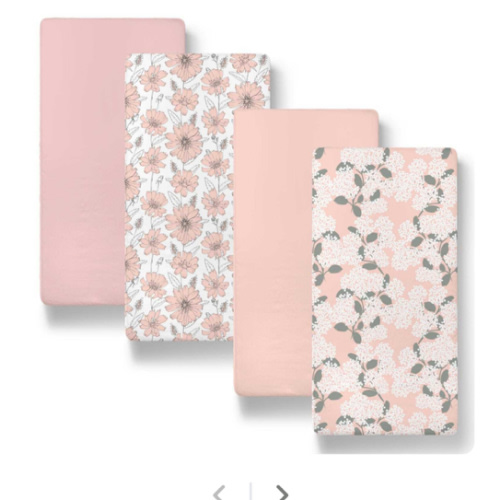 Cottage Floral Organic Bassinet Sheets 4-Pack for Boys and Girls